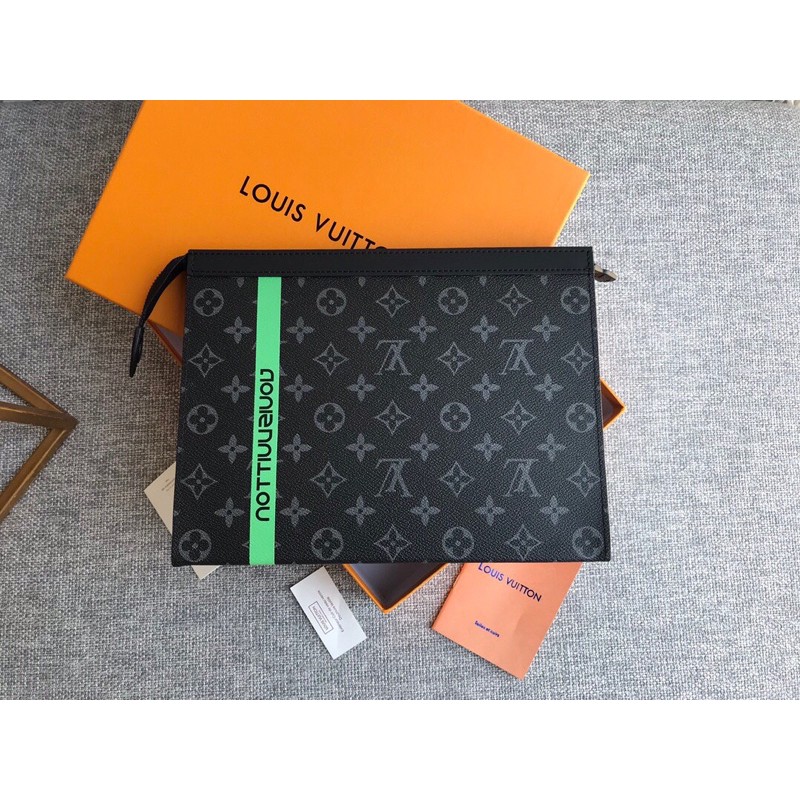 ví tab đứng da in hoạ tiết logo da cao cấp chống nổ louis vuitton LV