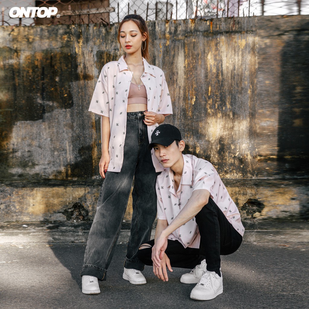 Áo sơ mi tay ngắn cổ bẻ unisex Level Local brand ONTOP | BigBuy360 - bigbuy360.vn