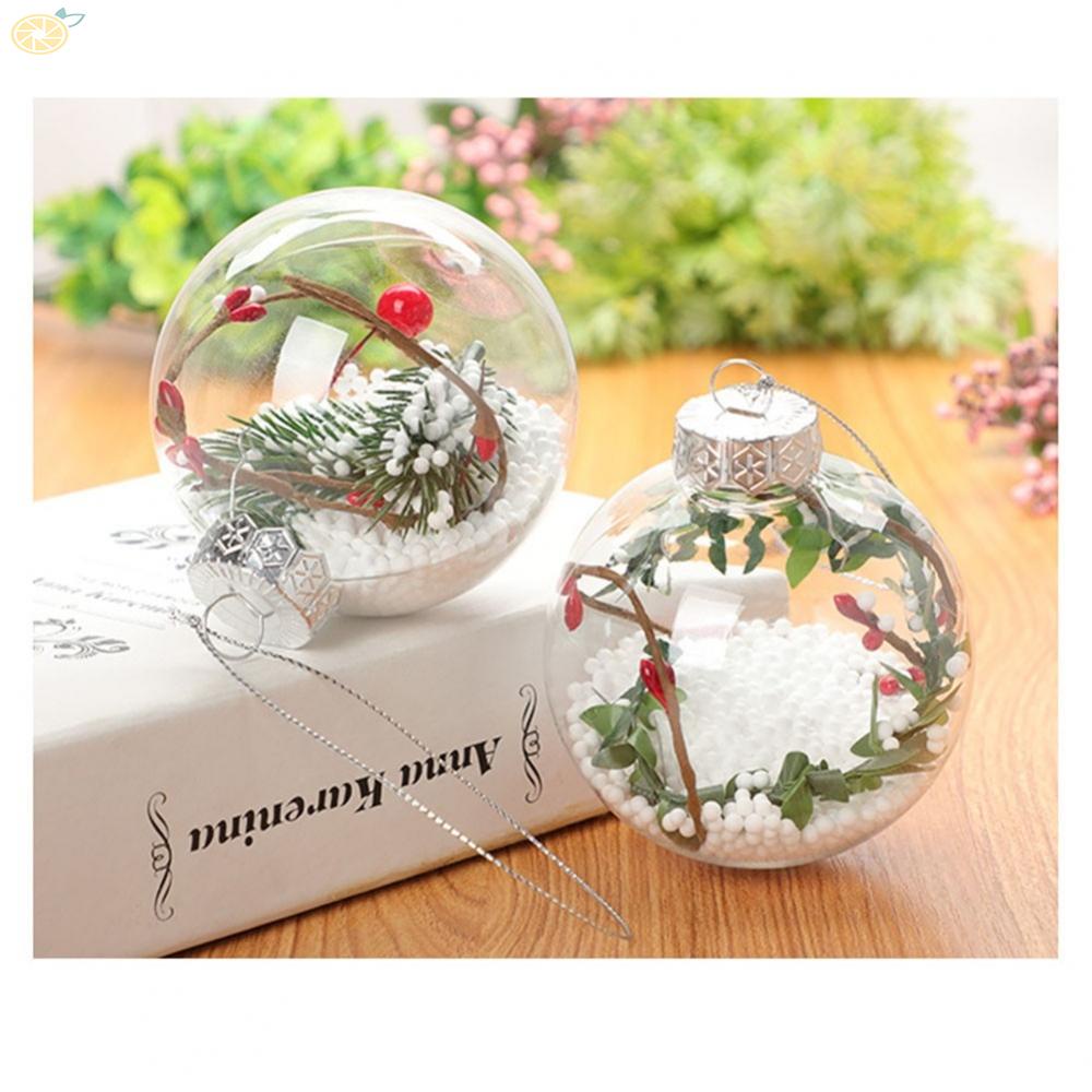 Quả Châu Nhựa Trong Suốt Trang Trí Cây Thông Giáng Sinh Kèm Nắp Đậy