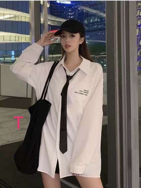 Áo sơ mi chữ nhỏ kèm cavat TT12