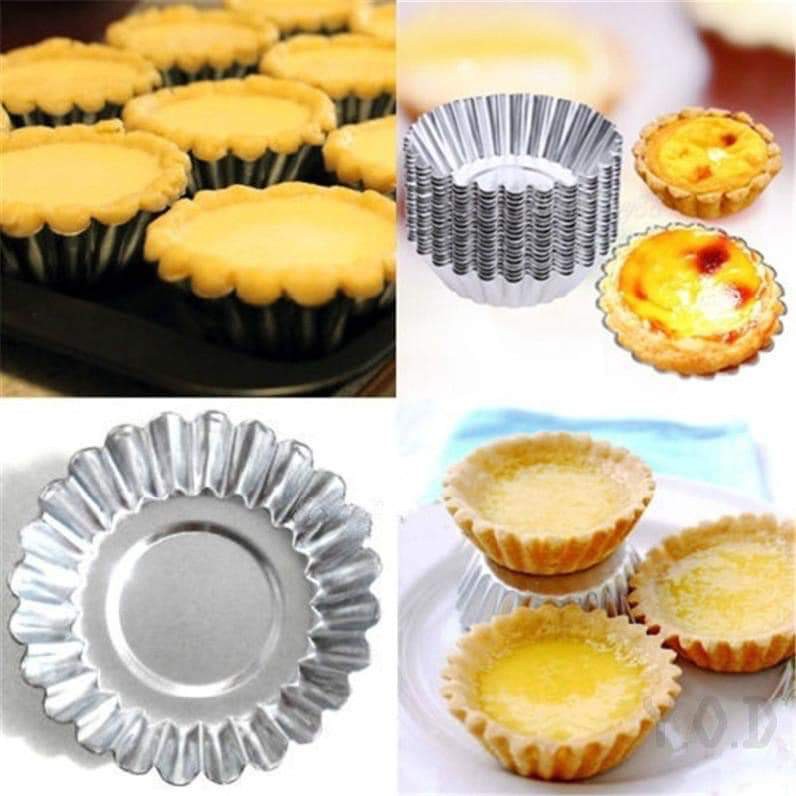 50 Đế giấy Bạc bánh tart dùng 1 lần