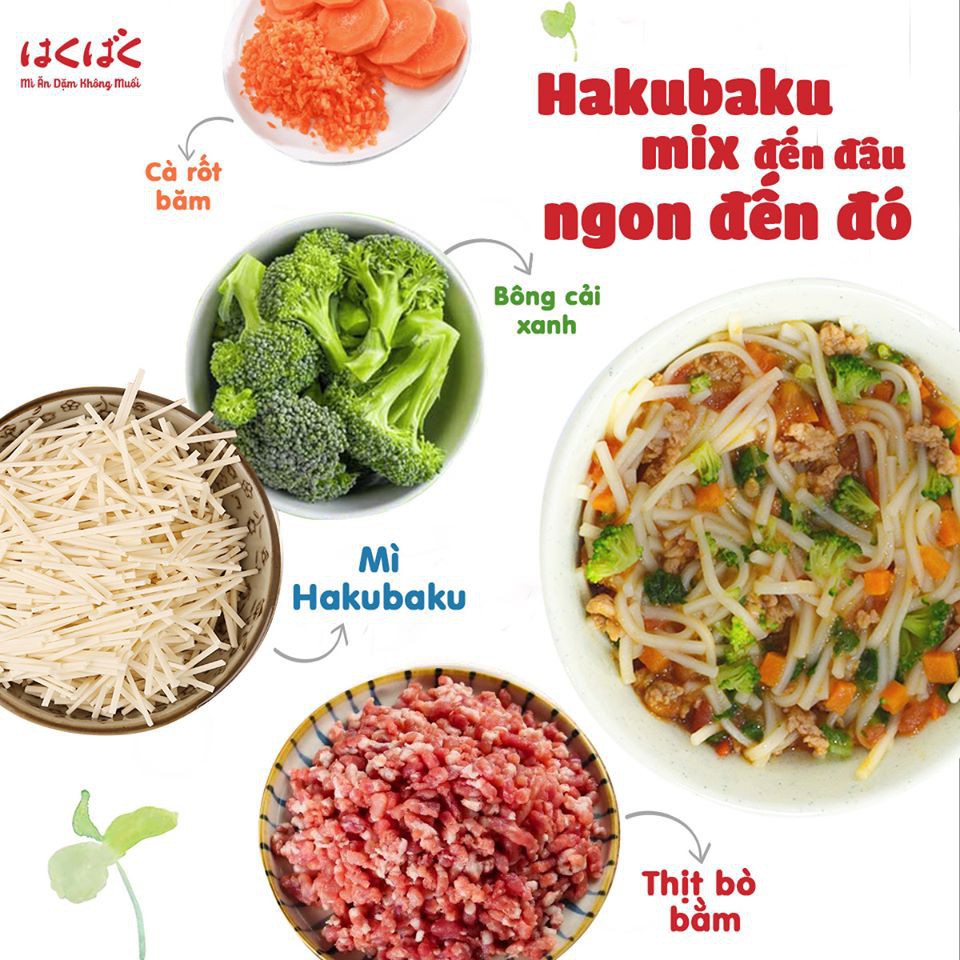 Mì Somen, Udon, Spaghetti của Hakubaku dành cho bé từ 5 tháng tuổi date 3/2023