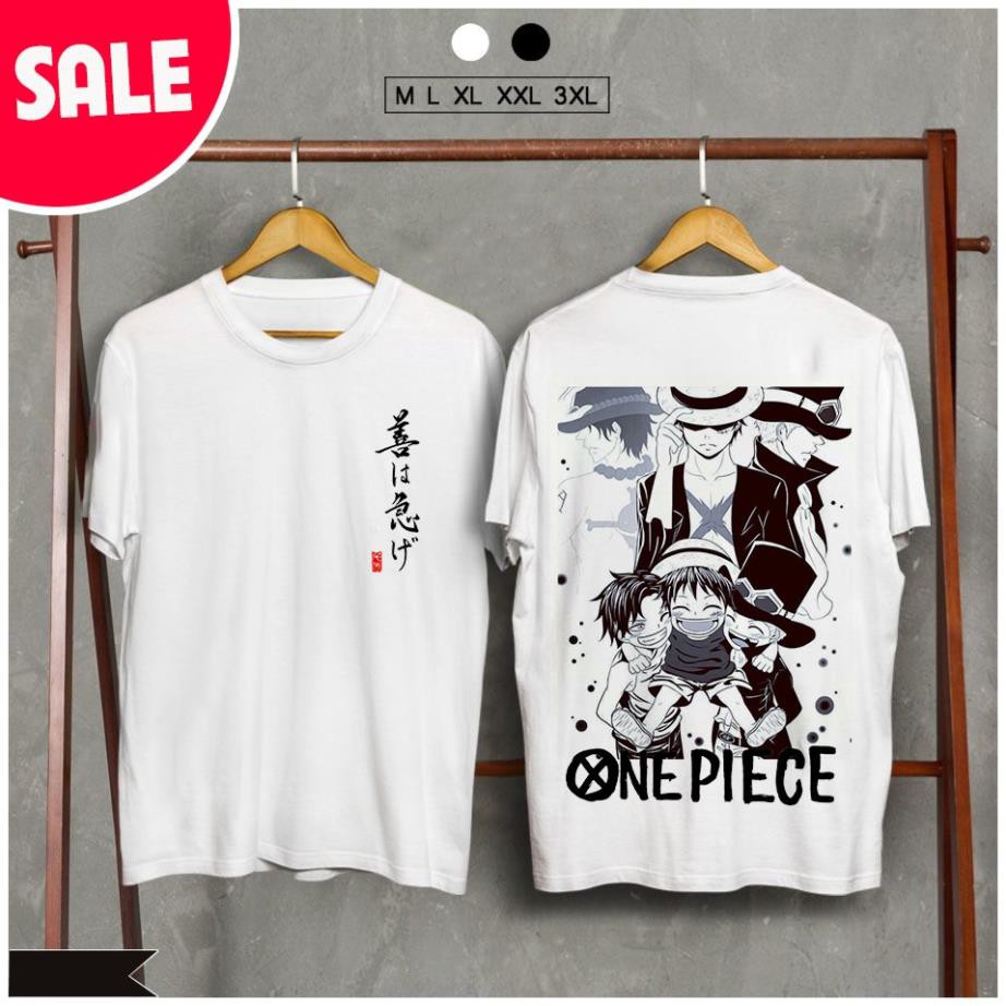 SALE- 🔥HOT🔥 🔥FLASH SALE🔥 Áo phông One Piece Ace -Luffy - Sabo đẹp giá rẻ | Áo in hình One Piece unisex -áo chất