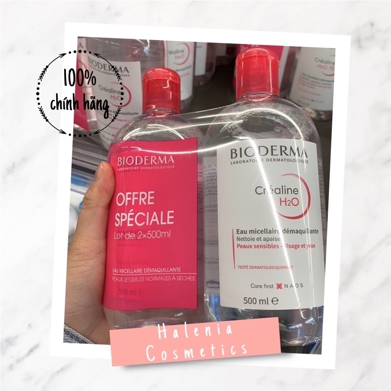 Nước tẩy trang làm sạch da mặt dịu nhẹ Pháp Bioderma 500ml