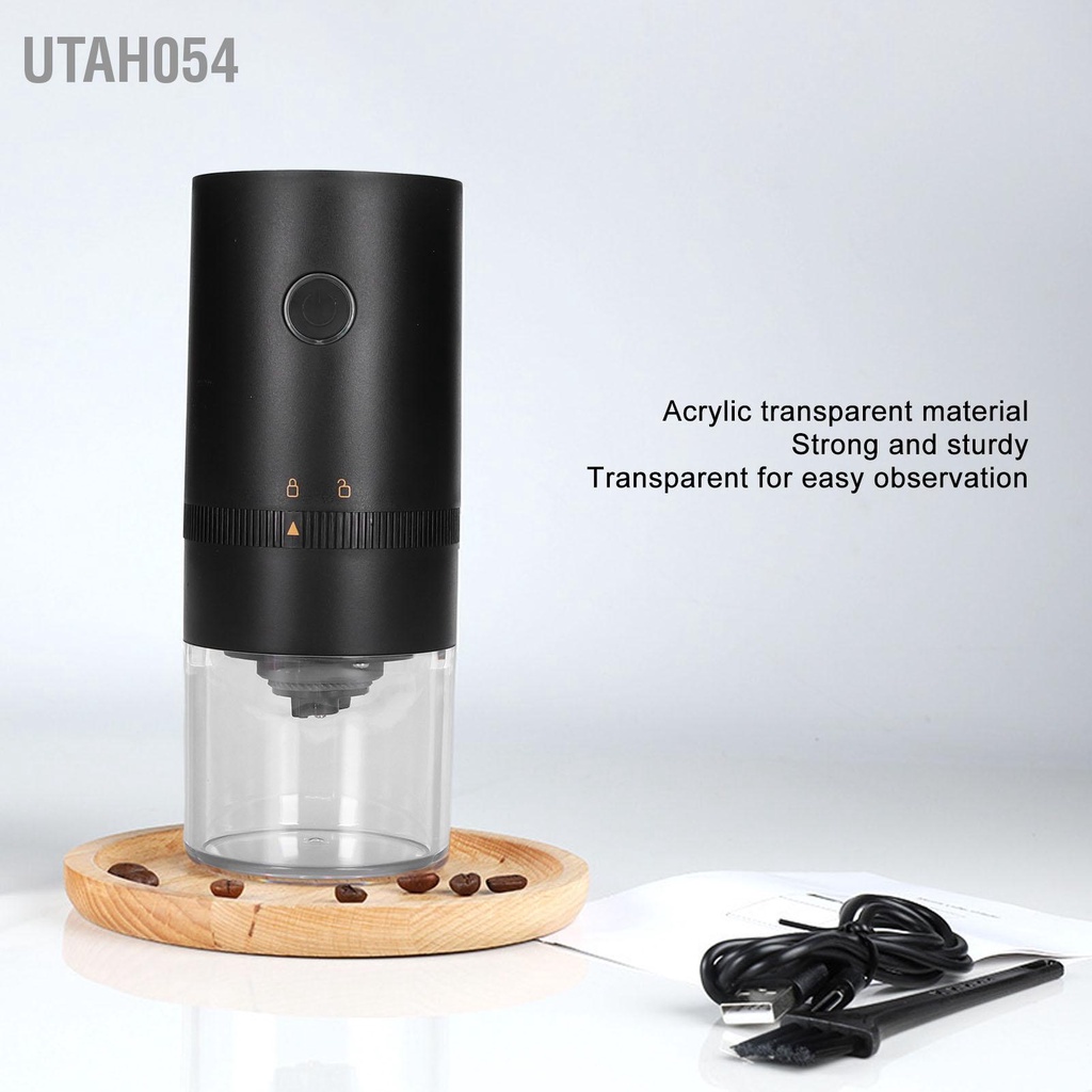 Máy Xay Hạt Cà Phê Không Lõi Bằng Acrylic Trong Suốt Nhỏ Gọn Với Cổng Sạc USB Cho Nhà Bếp