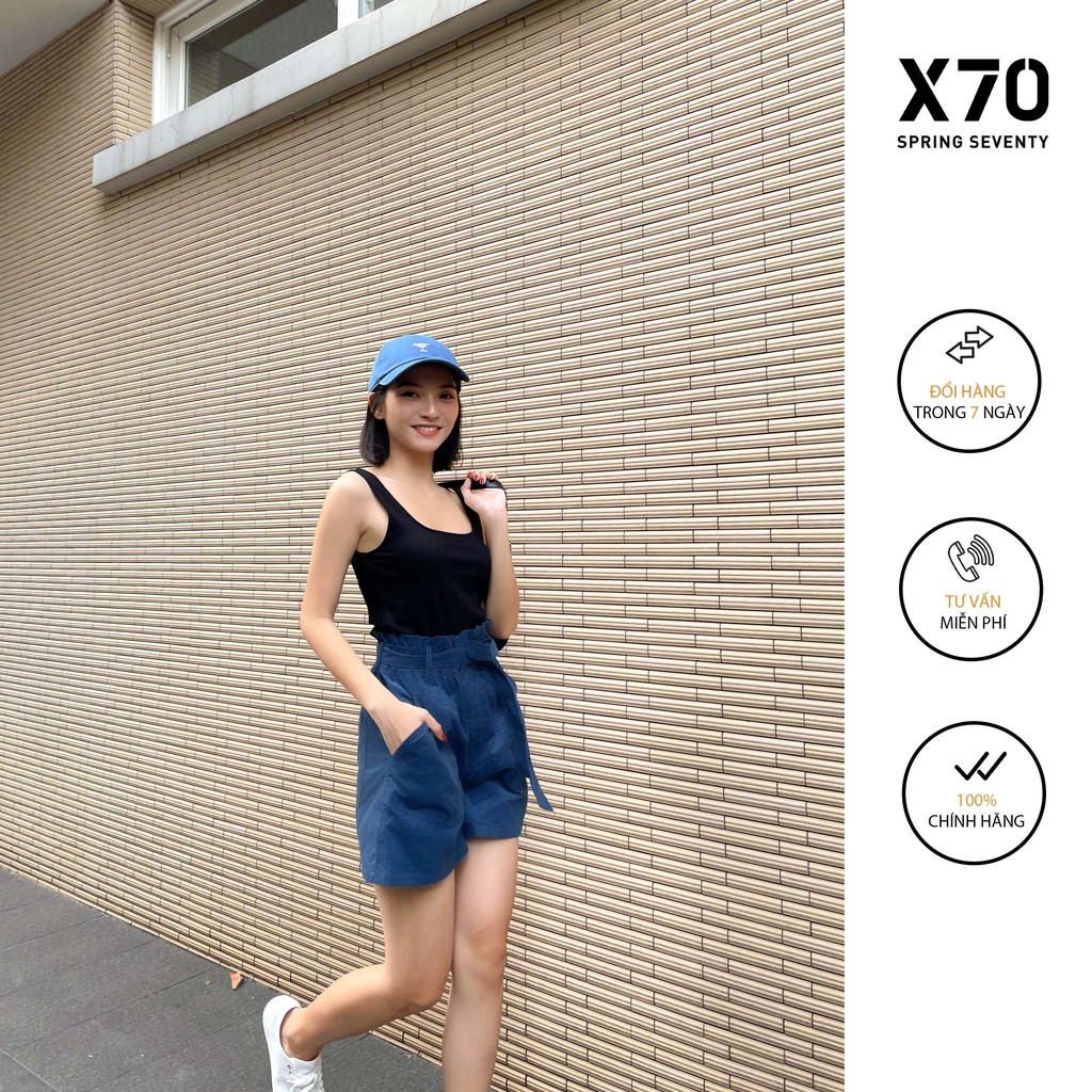 Quần Short Nữ Kaki Nhung Thiết Kế Thắt Nơ Thời Trang X70 - 04460011