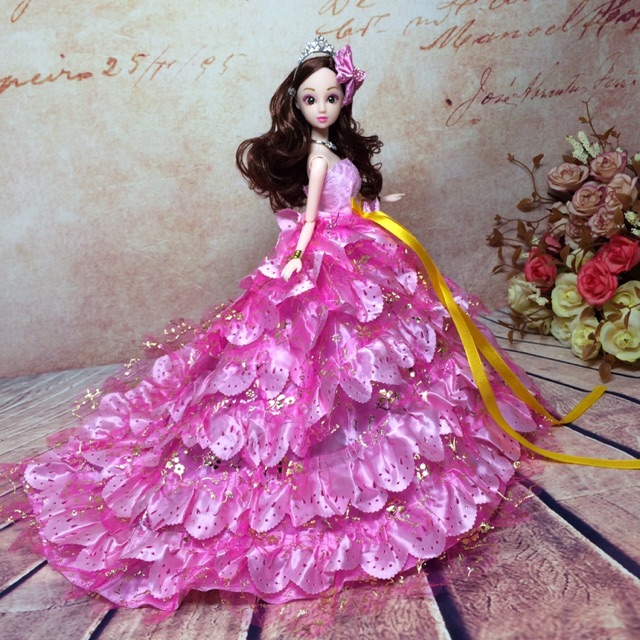 Đầm búp bê 30 cm - hồng