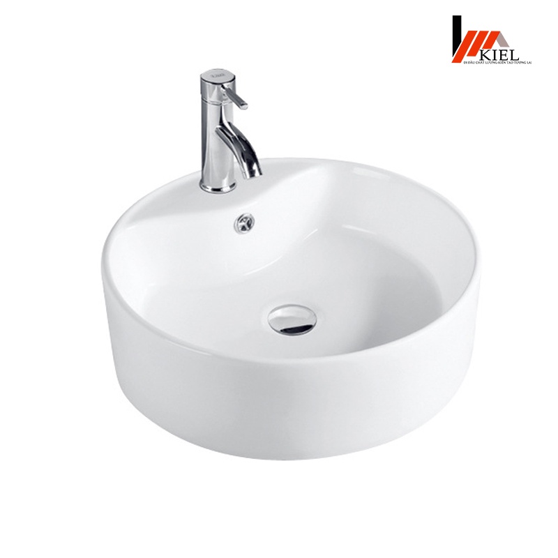 Chậu rửa mặt lavabo, chậu rửa mặt tròn đặt bàn - bảo hành 10 năm chất men