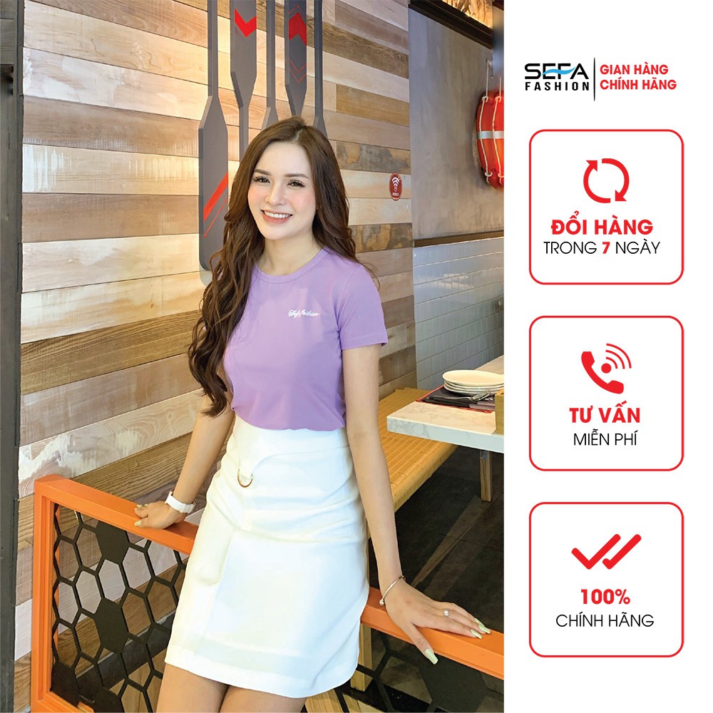 Chân váy SEFA dài qua gối xếp ly lưng cao công sở đẹp dáng xòe chữ A màu trắng