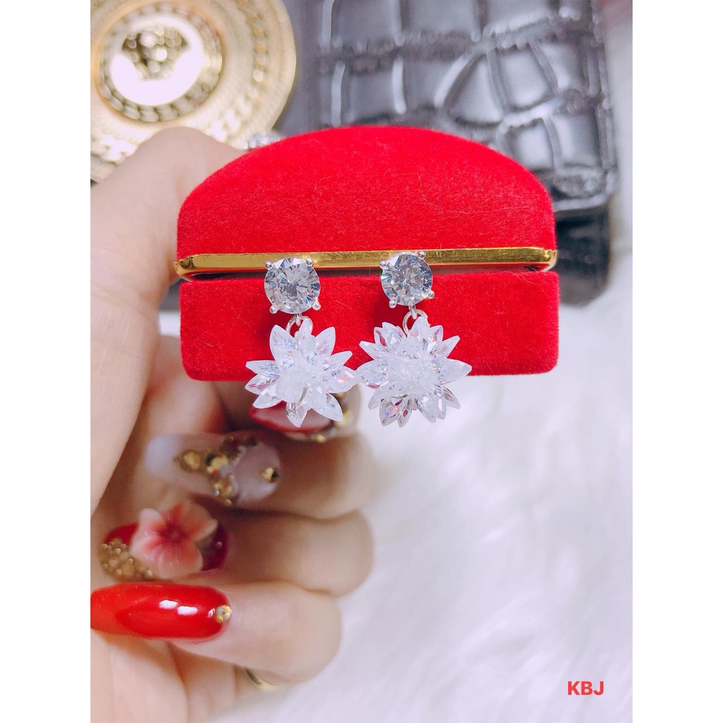 Bông tai hoa mã M60 - LINH'S MIU SILVER - Bông tai nữ bạc ta