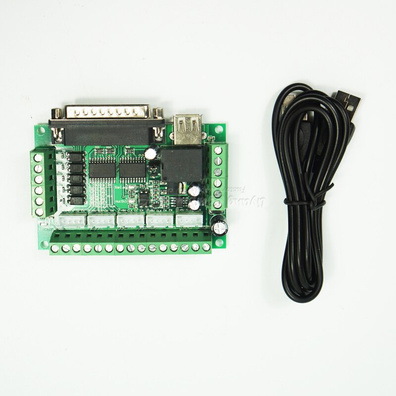 MACH3 CNC Engraving Machine 5 Axis CNC Breakout Board with Optical Coupler for Stepper Motor Drive Controller with USB Cable