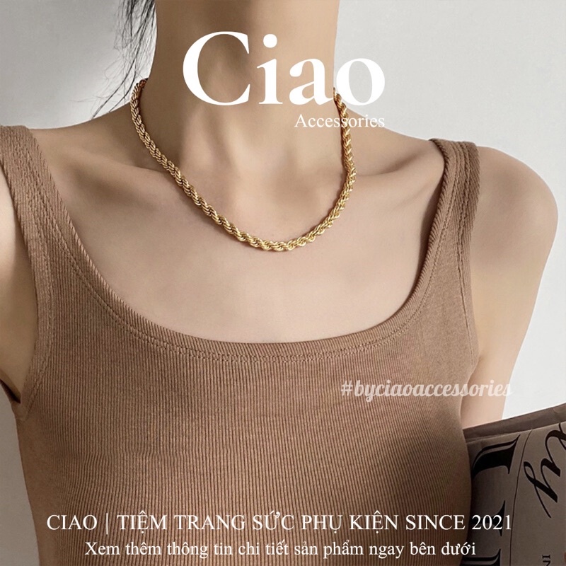 [HOẢ TỐC 1H] Dây chuyền/ Vòng cổ titan không gỉ thiết kế chuỗi xoắn trendy đơn giản Lolita Ciao