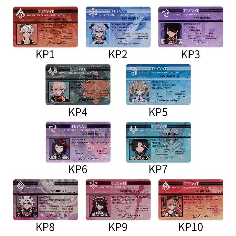 Bộ Sưu Tập Thẻ Ảnh Nhân Vật Anime Id Bằng Pvc