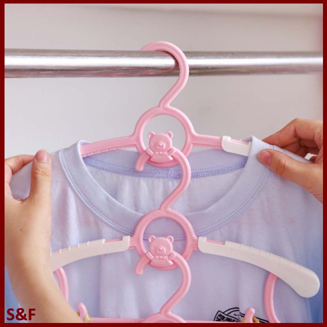 Móc treo quần áo cho bé bộ 5 cái, móc làm bằng nhựa an toàn sử dụng - jamiebaby chăm sóc trẻ sơ sinh