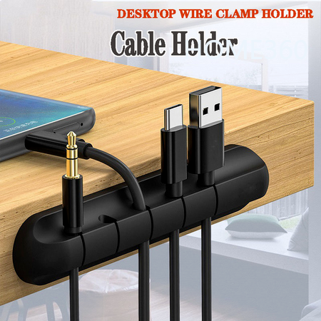 Giá đỡ tai nghe/ cáp sạc USB 3/ 5 lỗ bằng silicon có thể thu gọn tiện dụng