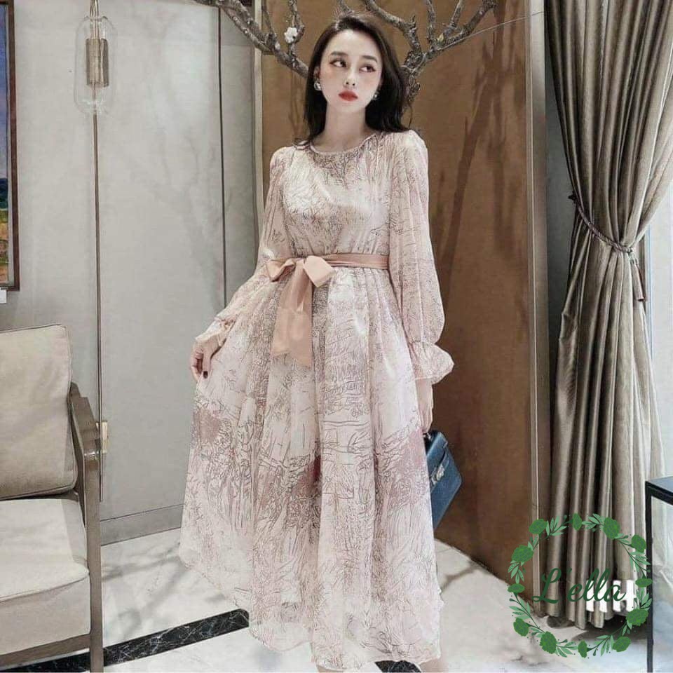 Váy Bầu Đầm Bầu Dáng Suông Thiết Kế Màu Hồng Be Freesize từ 45-70kg
