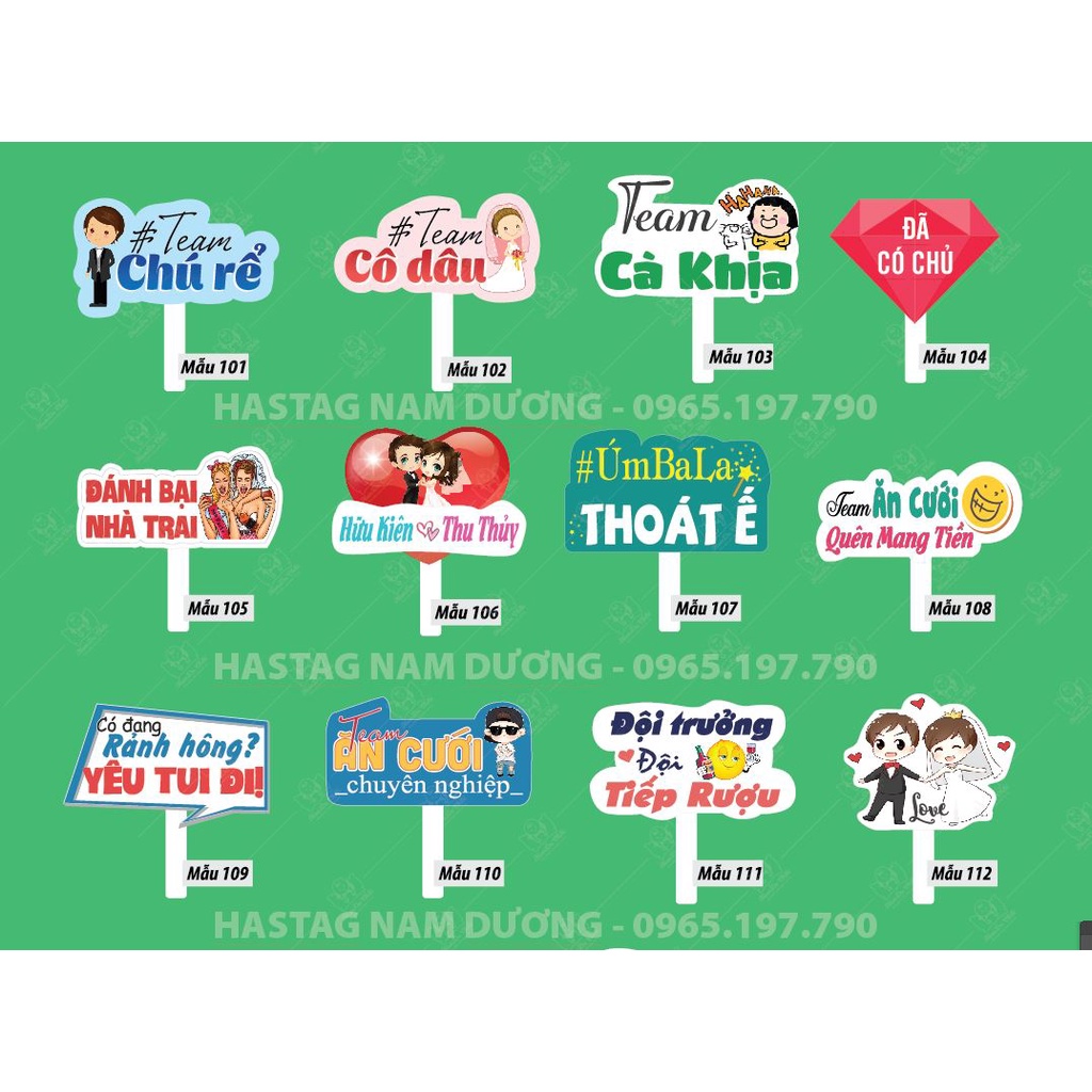 Hastag đám cưới lựa chọn theo yêu cầu