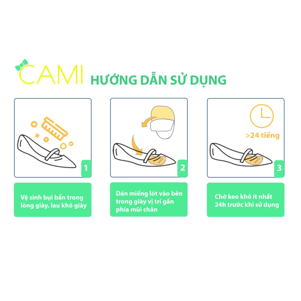 Miếng lót giày cao gót chống trượt chân có keo dán cố định, êm ái và dễ dàng di chuyển - Cami - CMPK226