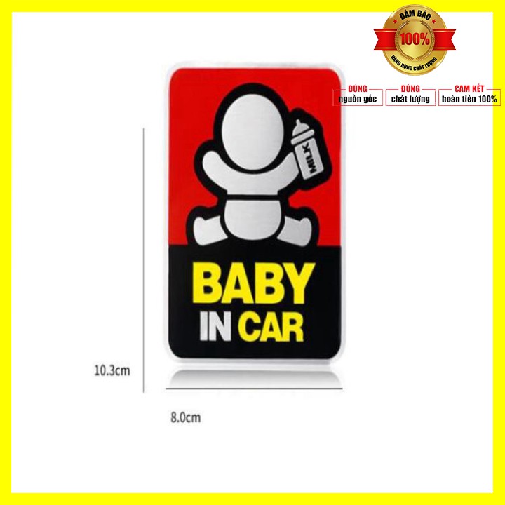 Tem Decal baby in the car cao cấp dán đuôi xe H40311 Kích thước 10.3*8.0CM