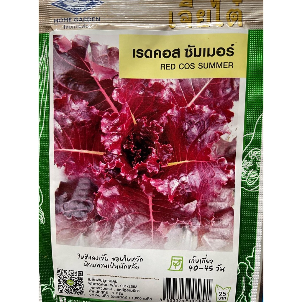Hạt giống rau Xà lách sồi đỏ tím nhập thái lan nguyên gói_xà lách giòn ngọt Red Cos Summer