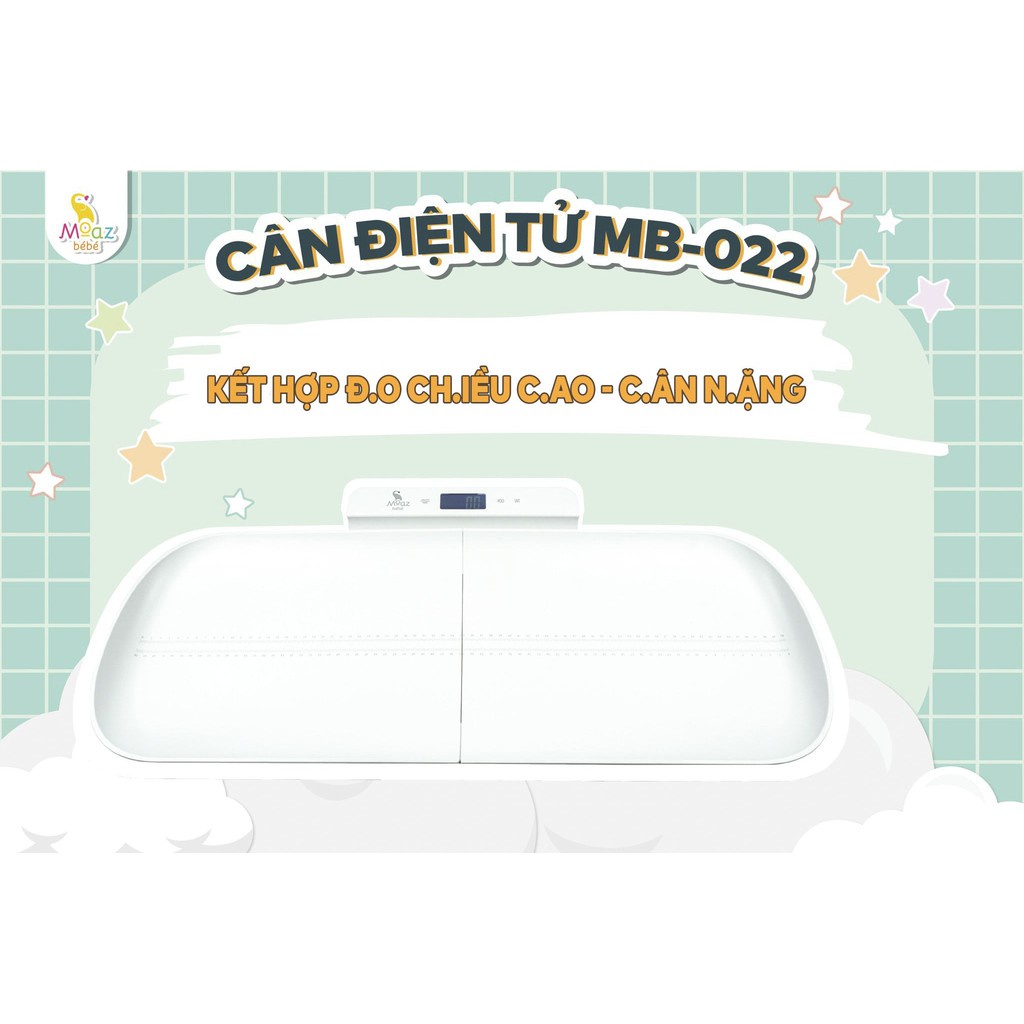 Cân điện tử cho bé Moaz Bebe MB022, cân bàn điện tử sức khỏe mini thông minh-BaByC