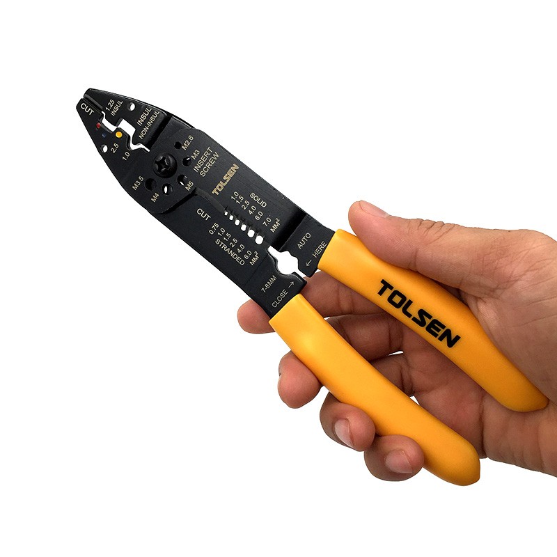 Kìm tuốt dây điện 7in1 TOLSEN 38051 đa năng tolsen 38051, 38052 wire strippers
