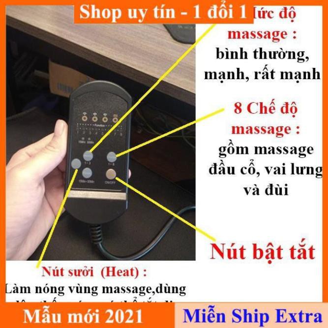 Ghế massage toàn thân trên ô tô - Ghế mát.xa toàn thân 8 vùng da cao cấp hàng chính hãng  - Bảo hành 1 - 1