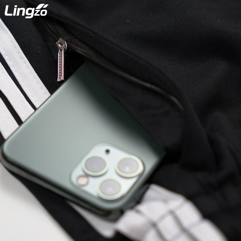 Quần dài thể thao nam 3 sọc LINGZO cao cấp quần dài vải poly co dãn mềm mịn không nhăn không xù phong cách thể thao