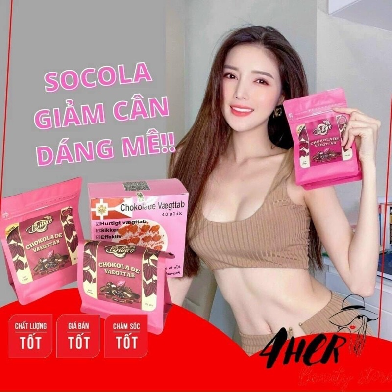 Kẹo Socola Giảm Cân Chokolade Vaegttab Đan Mạch Hộp Hồng