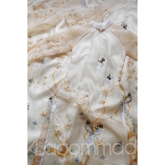 Áo dài Giai Thuỵ cover LIIN Design Sz S-XXL oganza cao cấp ảnh chụp thật. Có sẵn