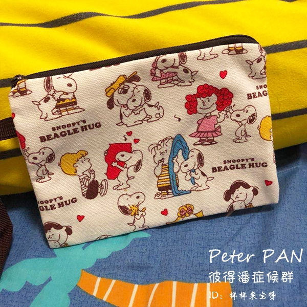 Túi Đựng Mỹ Phẩm Du Lịch Bằng Vải Canvas Có Khóa Kéo In Hình Snoopy Dành Cho Nữ