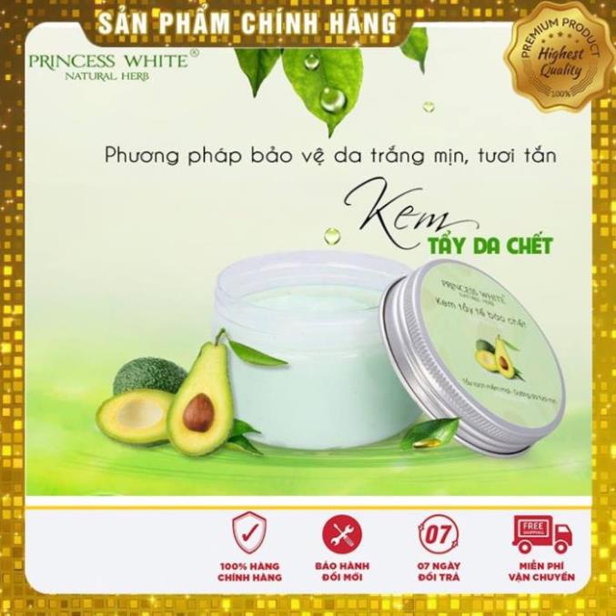 [TOP 1 UY TÍN + TẶNG 2 MẶT NẠ COLLAGEN] KEM TẨY TẾ BÀO CHẾT TINH CHẤT BƠ PRINCESS WHITE DATE MỚI NHẤT
