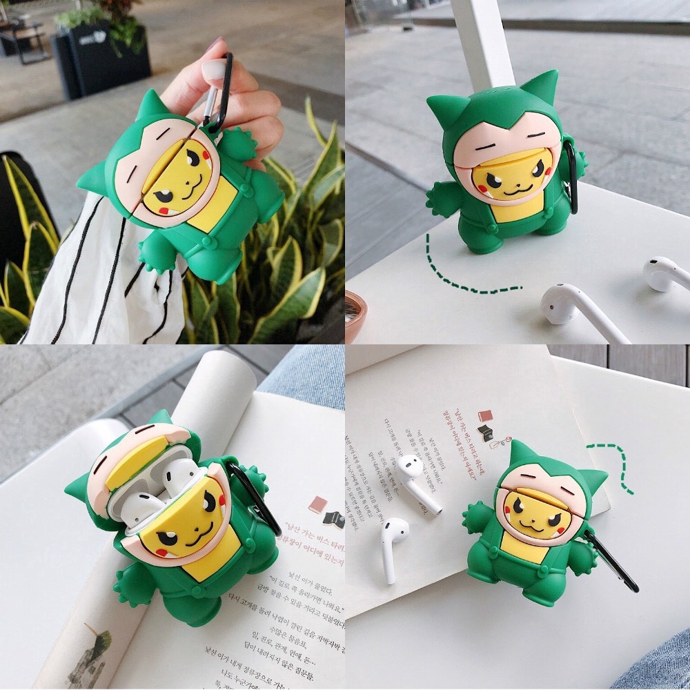 Case Airpods Vỏ Bao Airpods 1/2 pokemon pikachu hợp thể- Case Đựng Tai Nghe không dây i11, i12, i13