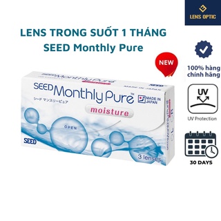 Lens SEED MonthlyPure moisture, Kính áp tròng 1 tháng không màu độ