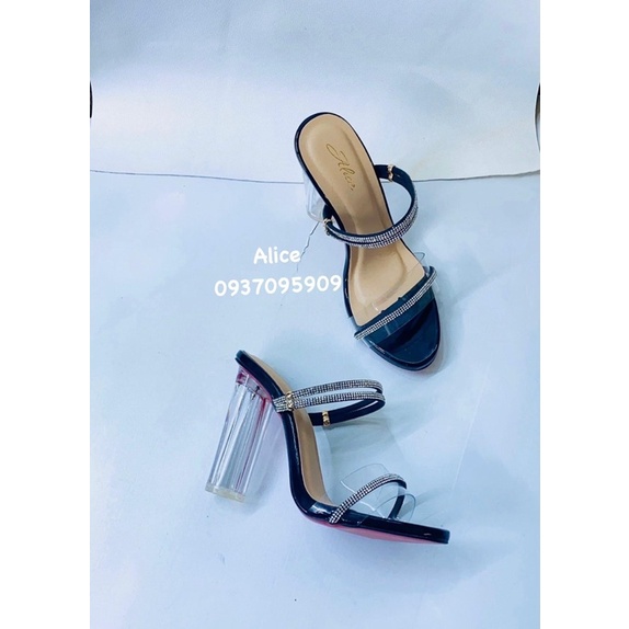 ( Hình Thật ) Sandal Quai Trong Gót Trụ 10P, Mũi Nhọn - Hàng VNXK Cao Cấp - Full size 34-50