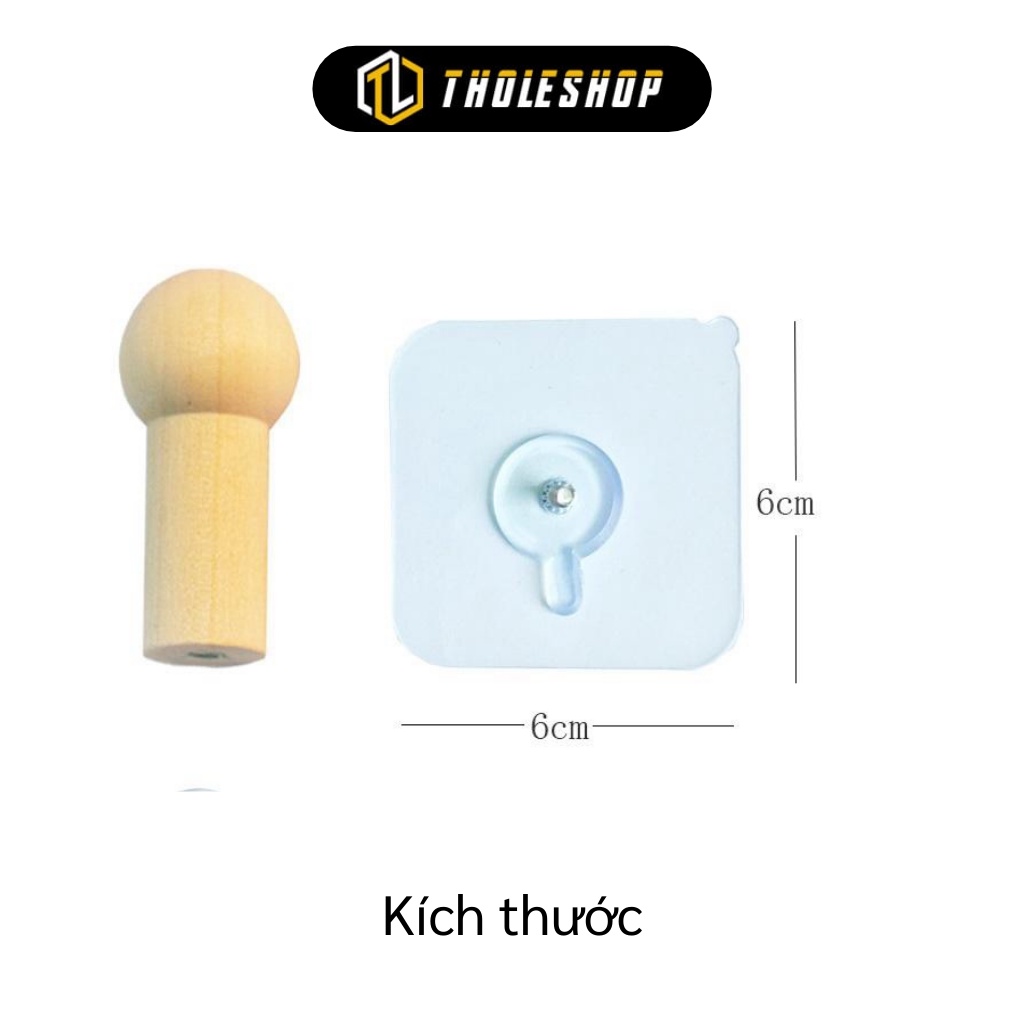 Móc Gỗ Treo Tường - Combo 2 Móc Gỗ Dán Tường Đa Năng, Trang Trí Nhà Cửa 7266