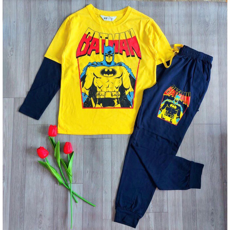 Bộ Dài Tay Thu Đông HM Bé Trai Size Đại Cotton Xuất Dư sz 24 - 58kg