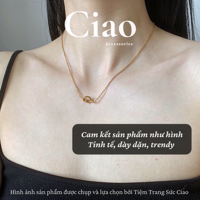 [TRENDY] Dây chuyền/ Vòng cổ titan không gỉ thiết kế hình xoắn đơn giản nhẹ nhàng Vivian Ciao