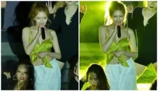 Croptop buộc nơ Hyun Ah lụa satin chỉ còn đen
