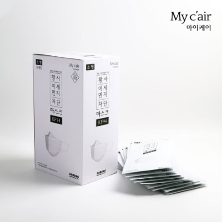 Bộ 30 / 60 khẩu trang My'air KF94 4 lớp 3D kích thước nhỏ màu trắng từ Hàn Quốc