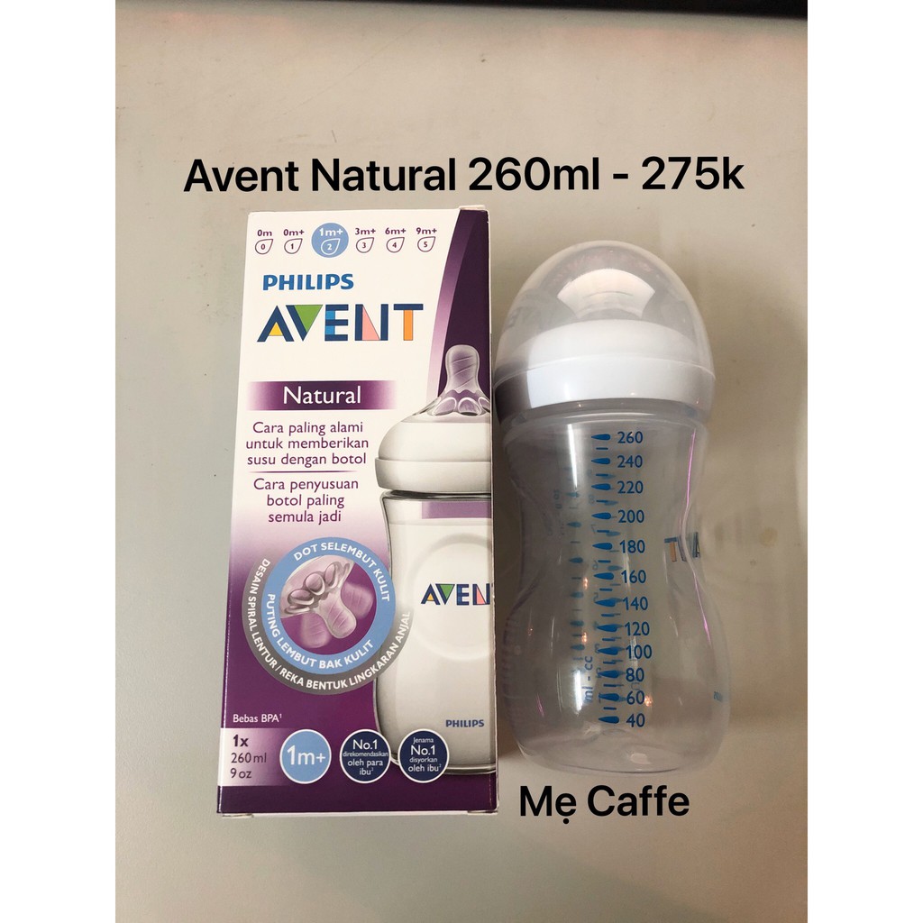 Bình sữa Avent Natural Mô Phỏng Tự Nhiên 125ml và 260ml - Hàng Chính Hãng