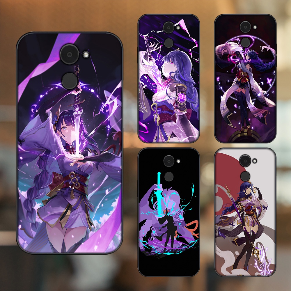 Ốp lưng Huawei Y7 Prime viền đen in hình Raiden Shogun Genshin Impact