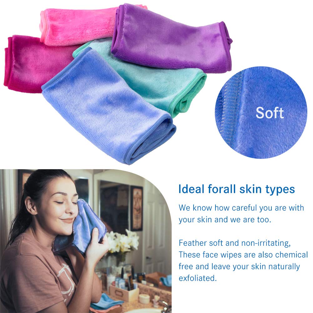 [ Makeup Remover Cloth ] [ Reusable Microfiber Facial Cleansing Towel ] [ Remove Makeup Instantly with Just Water ]