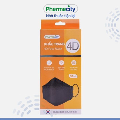 Khẩu trang y tế 4D Pharmacity (Hộp 10 cái)