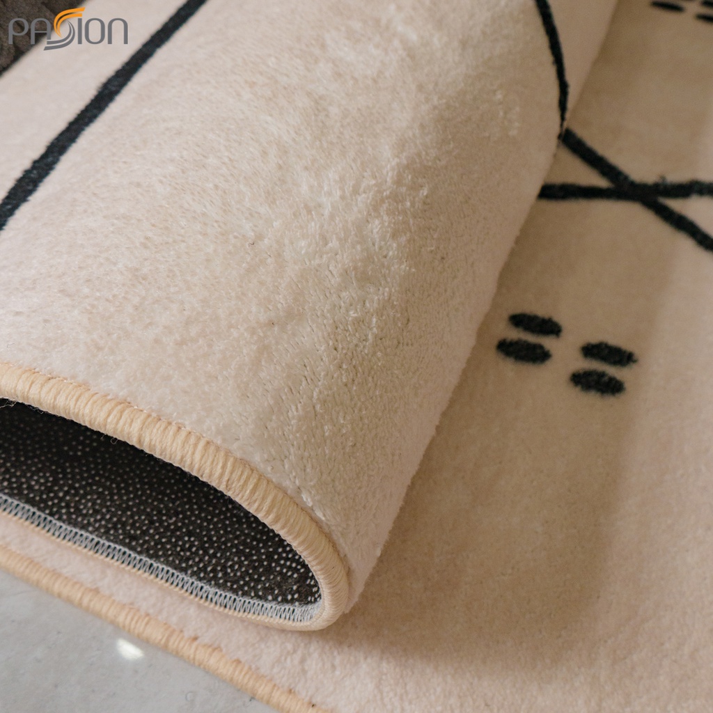 Thảm Lau Chân, Thảm Trải sàn Lông Cừu Mềm Trang Trí Chân Giường Học Tiết Nordic Vintage