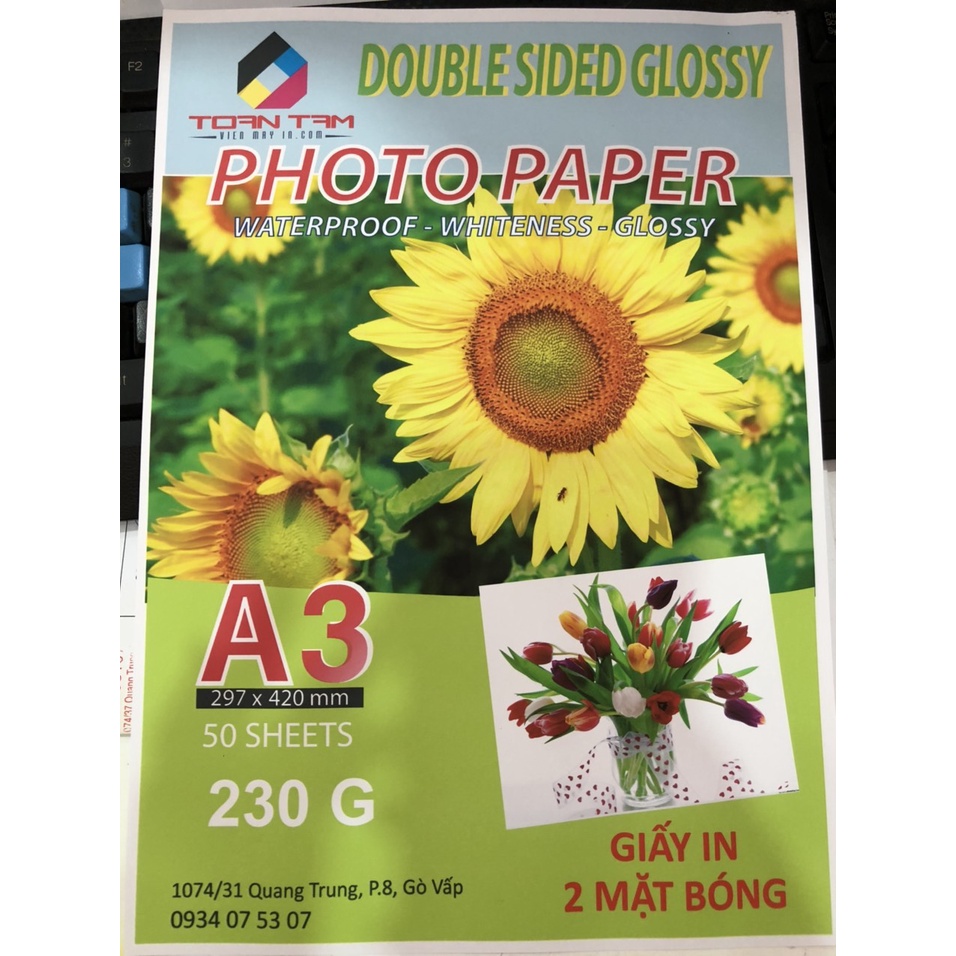 Giấy In Ảnh A3 2 Mặt Bóng 230G