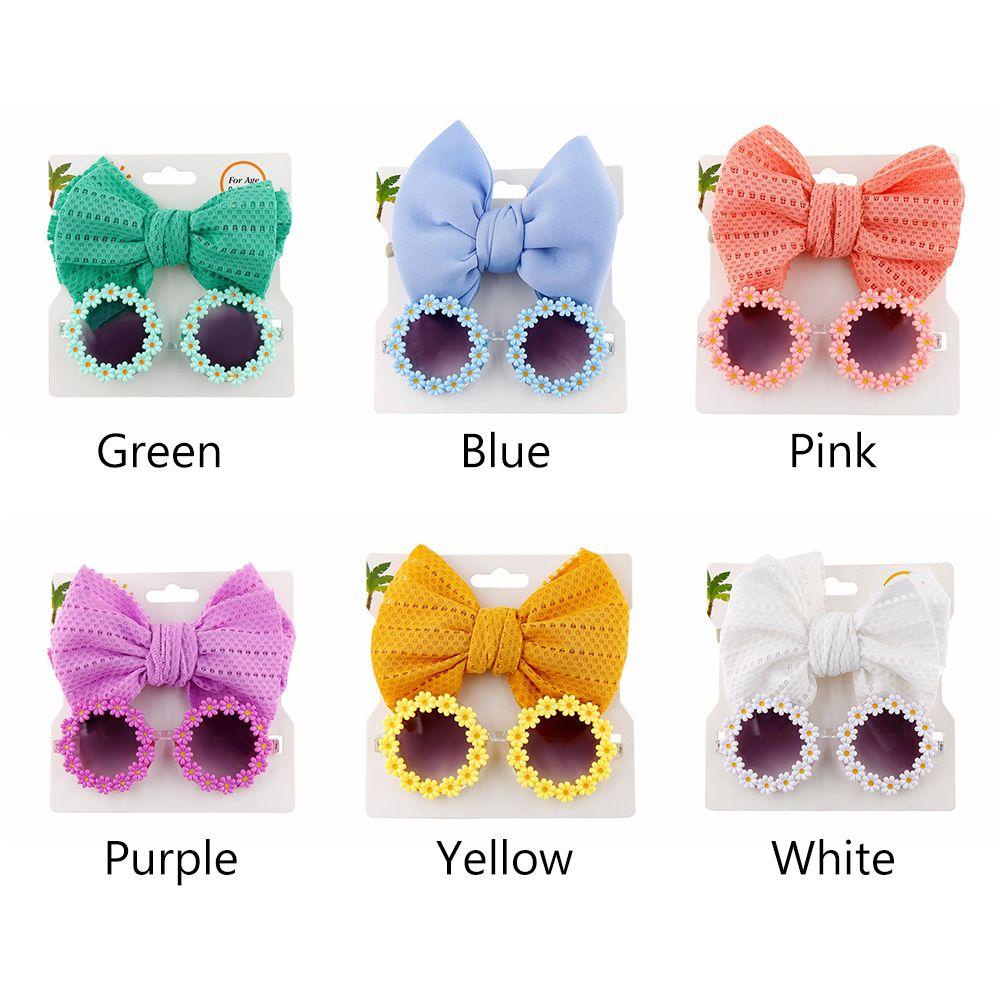 Bộ Kính Mát Đính Hoa Cúc Chất Liệu Nylon Co Giãn Cho Bé