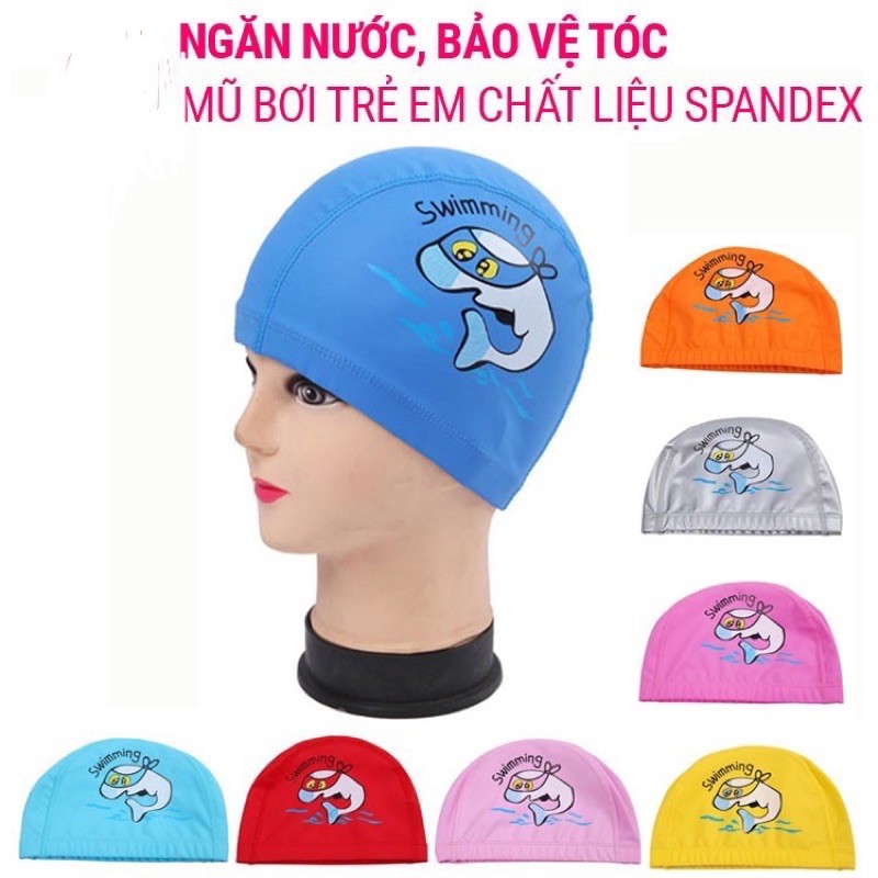 Nón Bơi vải cho bé, mũ Bơi Vải Tráng Cao Su Chống Thấm Nước Cho Bé - LYLYSPORTS