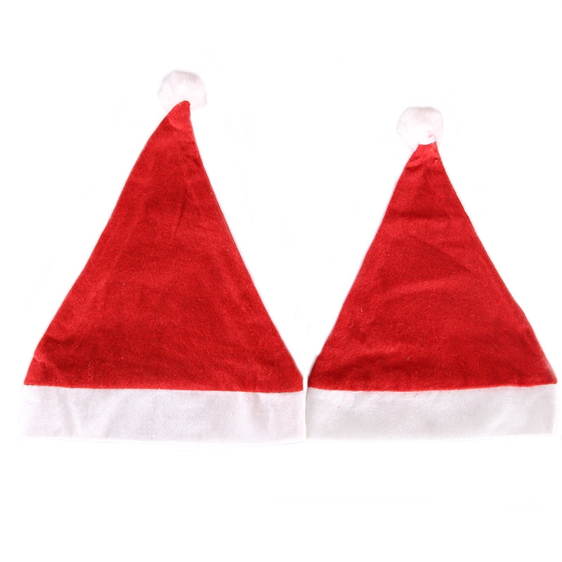 Mũ giáng sinh màu đỏ kiểu ông già Noel cho người lớn và trẻ em