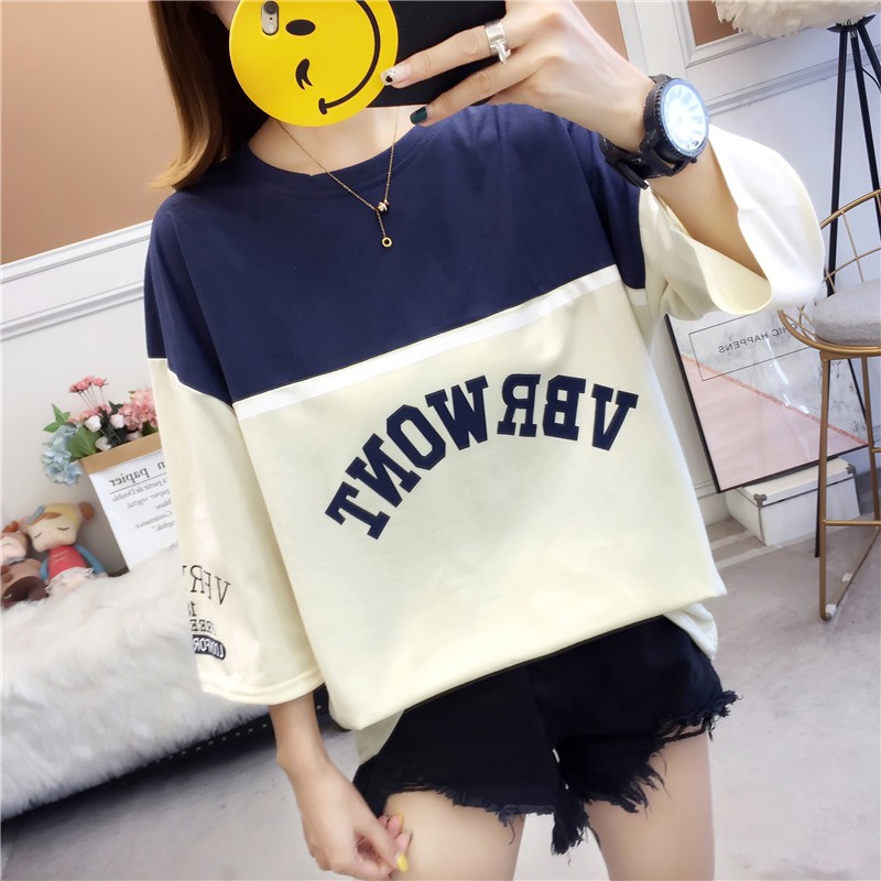 [ HÀNG Xả Sốc] Áo Thun nữ ngắn tay phong cách Hồng Kông form rộng